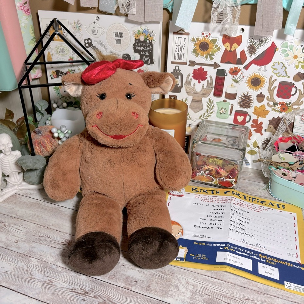Build A Bear Holly Moose BABW Build-A-Bear 2010 Plush Stuffed Animal Holiday
